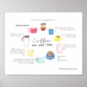 Kaffee mit neun Enneagrammtypen Poster