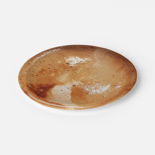 Kaffee mit Sahne für Kaffeeliebhaber Pappteller (Schrägansicht)