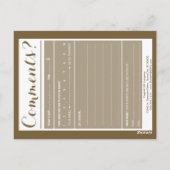 Kaffee mit Sahne-Kommentarkarte Postkarte (Rückseite)