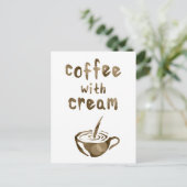 Kaffee mit Sahne Postkarte (Stehend Vorderseite)