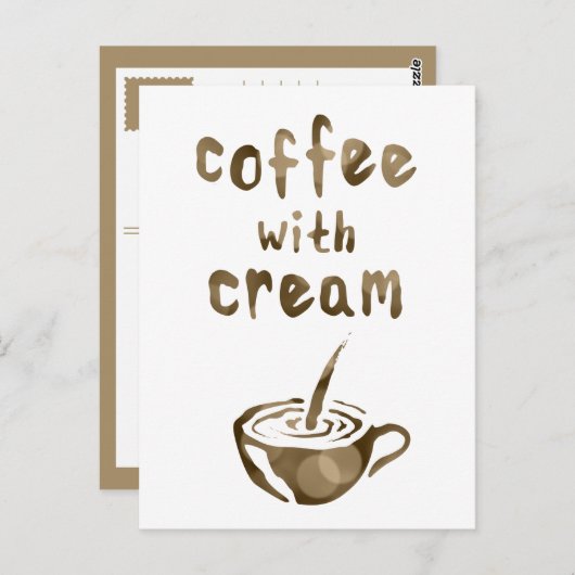 Kaffee mit Sahne Postkarte (Vorne/Hinten)