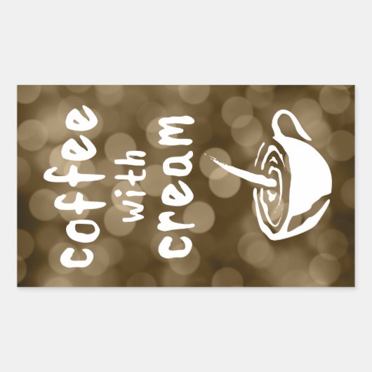 Kaffee mit Sahne Rechteckiger Aufkleber (Vorderseite)