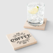 Kaffee mit Scroll - Untersetzer aus Stein (Seitenansicht)