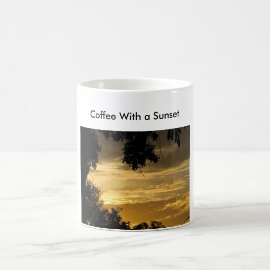 Kaffee mit Sonnenuntergang Kaffeetasse (Mittel)