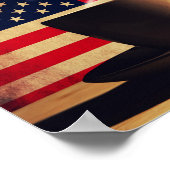 Kaffee mit US-Flagge Poster (Ecke)