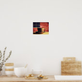 Kaffee mit US-Flagge Poster (Küche)