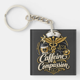 Kaffee & Mitgefühl Lustiges Geschenk für Krankensc Schlüsselanhänger