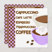 Kaffee-Mittagessen-Brautparty-Einladung Einladung (Vorne/Hinten)