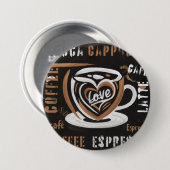 Kaffee Mocca Cappucino Esspreso Cafe'Latte Button (Vorne & Hinten)