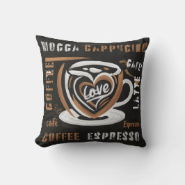 Kaffee Mocca Cappucino Esspreso Cafe'Latte Kissen