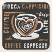 Kaffee Mocca Cappucino Esspreso Cafe'Latte Rechteckiger Pappuntersetzer (Vorderseite)