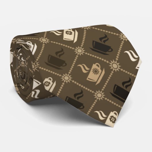 Kaffee Mocha Muster Krawatte (Gerollt)