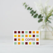 KAFFEE (Mod-Quadrate) Visitenkarte (Stehend Vorderseite)