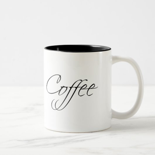 Kaffee Moderne Typografie Zweifarbige Tasse (Rechts)