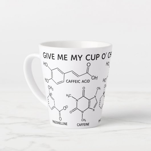 Kaffee Molecules Cup O' Chemicals Custom Latte Milchtasse (Linke Ecke)