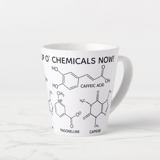 Kaffee Molecules Cup O' Chemicals Custom Latte Milchtasse (Rechte Ecke)