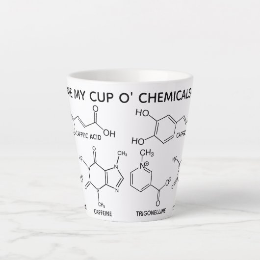 Kaffee Molecules Cup O' Chemicals Custom Latte Milchtasse (Vorderseite)