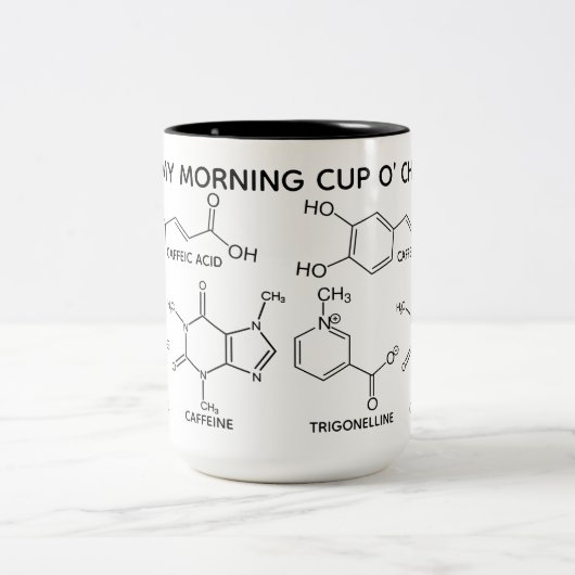 Kaffee Molecules Morning Cup O' Chemicals Custom Zweifarbige Tasse (Mittel)