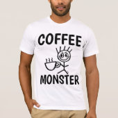 KAFFEE MONSTER lustige T - Shirt (Vorderseite)