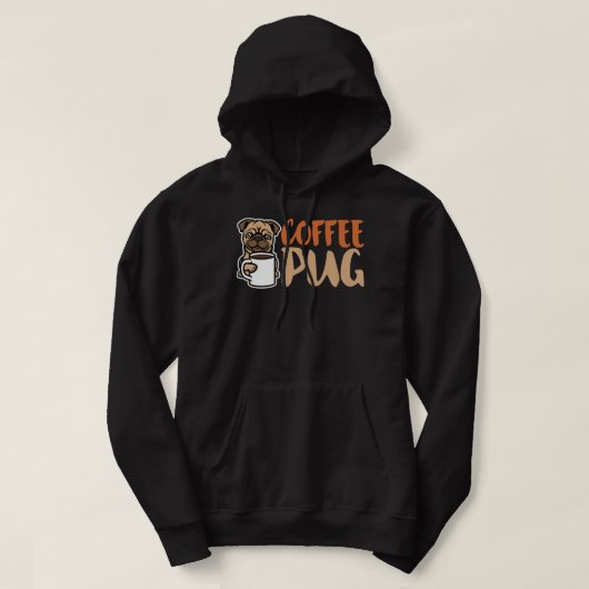 Kaffee Mops Hund ist Liebe, ich Liebe mein Mops Ba Hoodie (Design vorne)