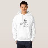 Kaffee Mops Schwarz-Weiß-Möpsen Hoodie (Vorne ganz)