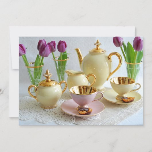 Kaffee-Morgen individuelle Einladungskarte Einladung (Vorderseite)