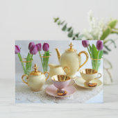 Kaffee-Morgen individuelle Einladungskarte Einladung (Stehend Vorderseite)