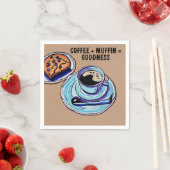"Kaffee + Muffin = Güte" Whimsical Coffee Serviette (Beispiel)