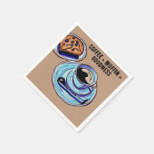 "Kaffee + Muffin = Güte" Whimsical Coffee Serviette (Ecke)