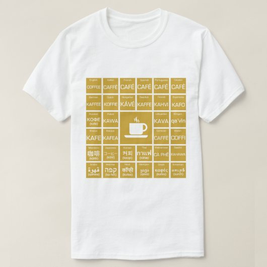 Kaffee - Multilinguals T-Shirt (Design vorne)