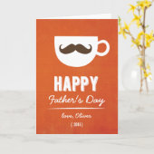 Kaffee Mustache | Orange Linen Vatertag Karte (Gelbe Blume)