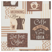 Kaffee-Mustergewebe Stoff (Nahaufnahme)