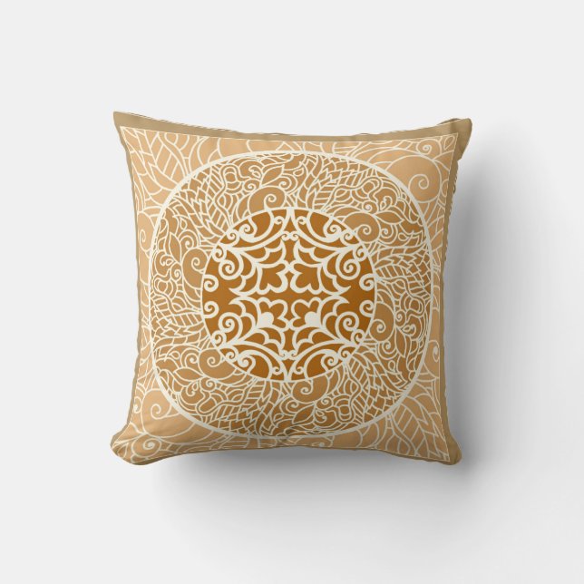 Kaffee N Creme Reversible Throw Kissen (Vorderseite)