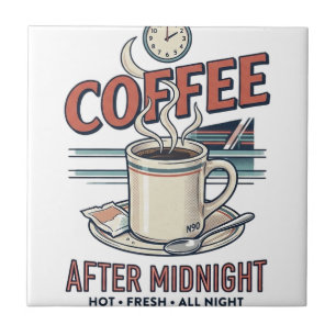 Kaffee nach Mitternacht Retro Motel Keramikfliese