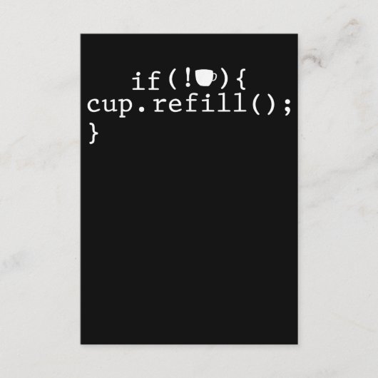 Kaffee-Nachfüll-Smart-Codierungs-Softwareingenieur Begleitkarte (Vorderseite)