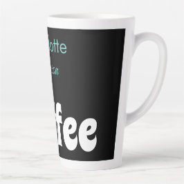 Kaffee | Name Stilistische Aquamarine Typografie Milchtasse