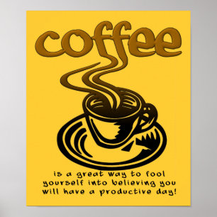Kaffee-Narr Funny Poster-Zeichen Poster