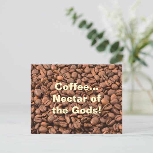 Kaffee Nectar der Götter! Postkarte (Stehend Vorderseite)