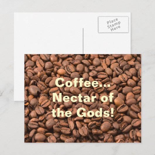 Kaffee Nectar der Götter! Postkarte (Vorne/Hinten)