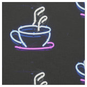 Kaffee Neon Sign Kaffee Cup Stoff (Nahaufnahme)