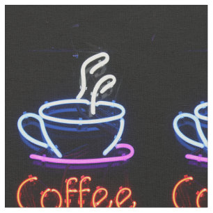 Kaffee Neon Sign Kaffee Cup und Textilien Stoff
