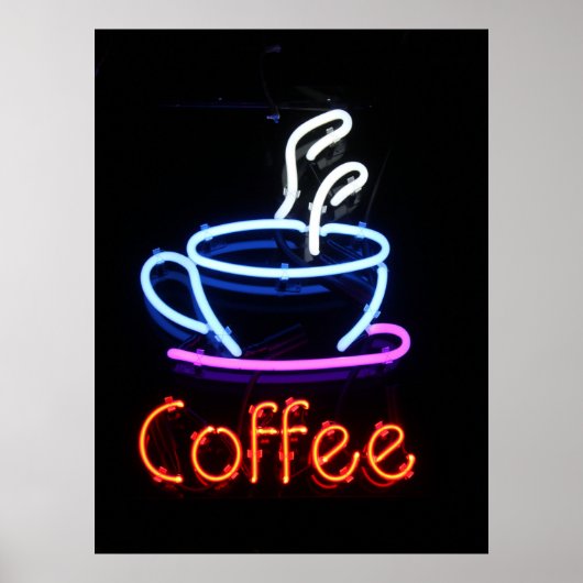 Kaffee Neon Sign Poster (Vorne)