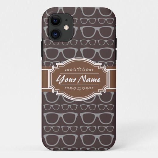 Kaffee Nerd Hipster Brille Personalisiert Case-Mate iPhone Hülle (Rückseite)