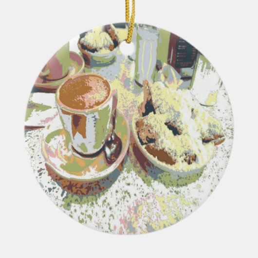 Kaffee New Orleans Keramik Ornament (Vorne)