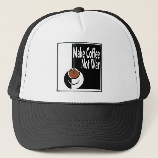 Kaffee nicht Krieg machen Truckerkappe (Vorderseite)