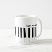 Kaffee nicht Tee Piano Keyboard Do Re Mi Music Tas Kaffeetasse (VorderseiteRechts)
