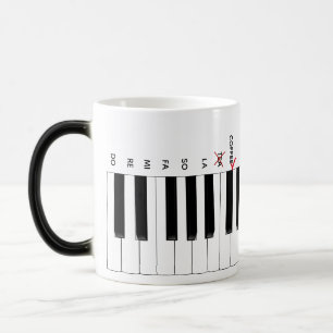Kaffee nicht Tee Piano Keyboard Do Re Mi Music Tas Verwandlungstasse