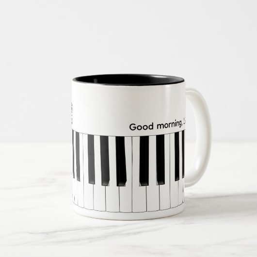 Kaffee nicht Tee Piano Keyboard Do Re Mi Music Tas Zweifarbige Tasse (VorderseiteRechts)