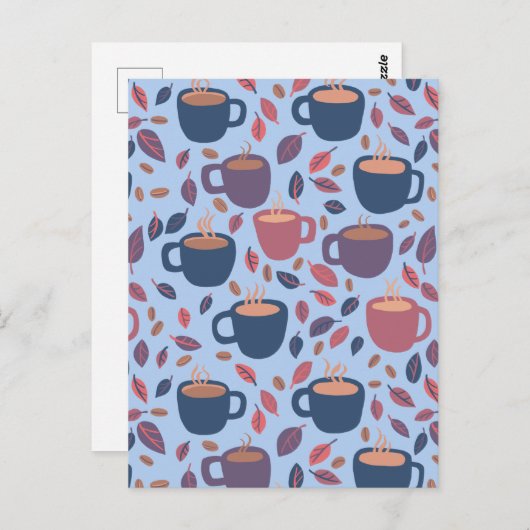 Kaffee Niedlicher Pastell farbenfroh Postkarte (Vorne/Hinten)