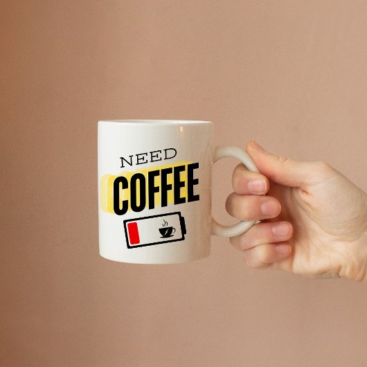 Kaffee: Niedriger Akku Kaffeetasse
